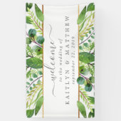 グリーン&ゴールド ウェディングコレクション 横断幕 (縦)