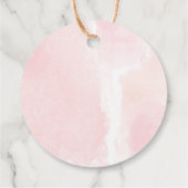 グリーン ゴールド ピンク ユーカリ ブライダルシャワー フェイバータグ (裏面)