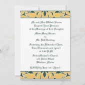 グリーン・ゴールド・ホワイトのダマスク柄 ウェディング招待状 招待状 (裏面)