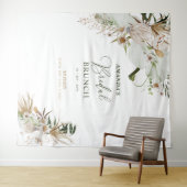 グリーン＆ゴールド ボーホー ブライズシャワー ブルンチ バックドロップ タペストリー (インサイチュ(横))