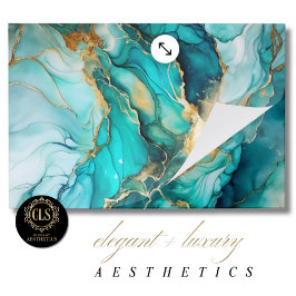 グリーン＆ゴールド マーブル デコパージュ アート ペーパー ペーパーパッド