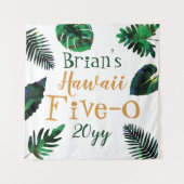 グリーン ゴールド リーフ ハワイ 5-0 50歳の誕生日 タペストリー (正面)