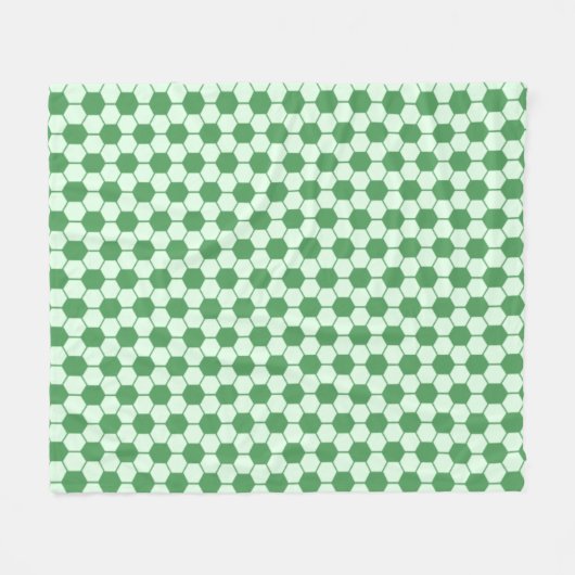 グリーン サッカー ボール テクスチャ パターン フリースブランケット (正面(横))