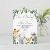 グリーン サファリ ベビーシャワー 招待状 (スタンド正面)