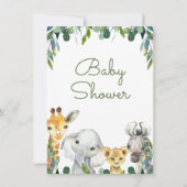 グリーン サファリ ベビーシャワー 招待状 (裏面)