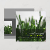 グリーン サボテン 草 植物 写真 現代 パーティー 招待状 (正面/裏面)