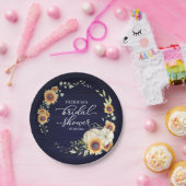 グリーン サンキッチョウ オレンジ色のトンネル 秋のブライダル ブルー ウッド ペーパープレート (パーティー)