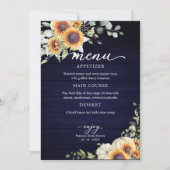 グリーン サンフラワー 秋のブライダルシャワー メニュー 招待状 (正面)