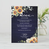 グリーン サンフラワー 秋のブライダルシャワー メニュー 招待状 (スタンド正面)