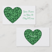 グリーン·シャムロック·ハート·セント·パトリックズ·デイ 名刺 (正面/裏面)
