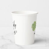 グリーン シャムロック ラッキー イン ラブ ブライダル シャワー 紙コップ (右)