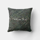 グリーン&シルバーアーミー迷彩柄スパークルグーエレガントム クッション (裏面)