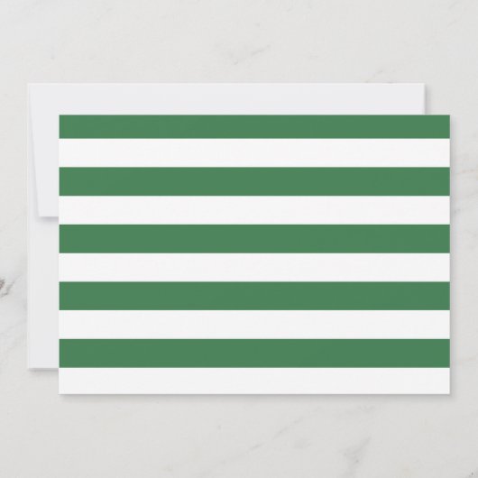 グリーン、シルバーハートシェイプおよびクラシックストライプ ノートカード (裏面)
