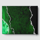 グリーン&シルバーフェイクグリッターアゲ結婚ート ゲストブック (裏面)