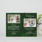 グリーン&シルバー葬儀プログラム |サービスの順序 (スタンド正面)