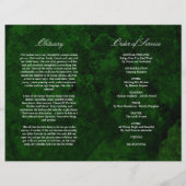 グリーン&シルバー葬儀プログラム |サービスの順序 (裏面)