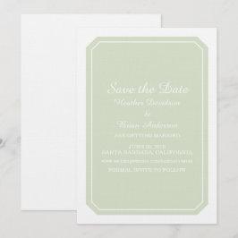 グリーン シンプル エレガント Save the Date 招待状
