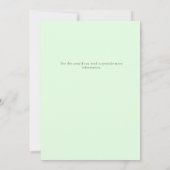 グリーン ジェンダーニュートラル ベビーシャワー におしゃぶり付き 招待状 (裏面)