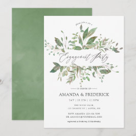 グリーン×ジオメトリックエンゲージメントパーティー 招待状