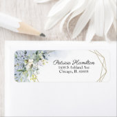 グリーン・ジオメトリック・ダスティーブルー 返送先住所 ラベル (インサイチュ)