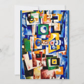 グリーン・スクエアの上昇と女性のバイオリン カード (正面)