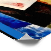 グリーン・スクエアの上昇と女性のバイオリン ポスター (角)