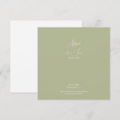 グリーン スクエア 結婚式 Save the Date セーブザデート (正面/裏面)