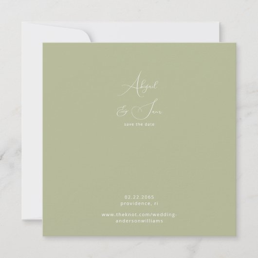 グリーン スクエア 結婚式 Save the Date セーブザデート (正面)