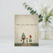 グリーン・スクールボーイと保護者 ポストカード (スタンド正面)