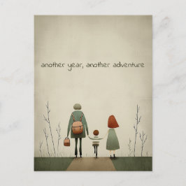 グリーン・スクールボーイと保護者 ポストカード