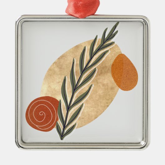 グリーン スタルク ボホ メタルオーナメント (正面)