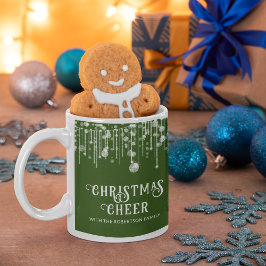 グリーン・ストリング・ライト クリスマスパーティー コーヒーマグカップ
