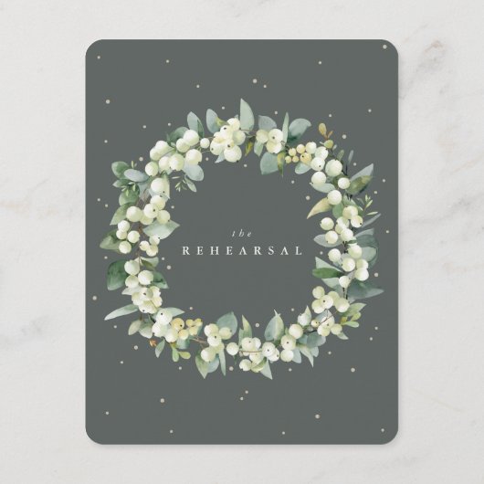 グリーン・スノーベリー+ユーカリ結婚ズリハーサル エンクロージャーカード (裏面)