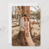 グリーン スノーベリー+ユーカリ ウェディング レセプション フォト 招待状 (裏面)