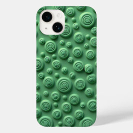 グリーン スパイラル テクスチャー iPhoneケース モダンな見た目 Case-Mate iPhone 14ケース