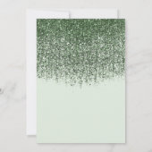 グリーン スパークリー グリッター スイート16 バースデーパーティー 招待状 (裏面)
