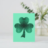 グリーン スパークル シャムロック セントパトリックデー ターコイズ ポストカード (スタンド正面)
