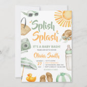グリーン スプラッシュベイビーシャワー 招待状 (正面)