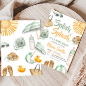 グリーン スプラッシュ スプラッシュ ベイビー シャワー 招待状