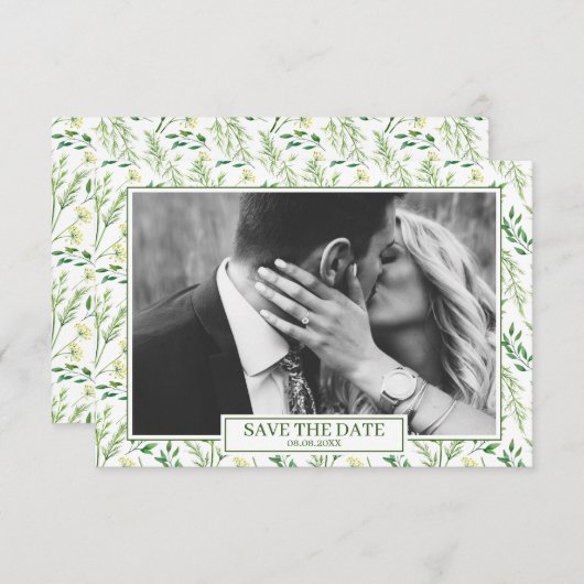 グリーン・スプリング ボタニカルハーブ・セーブ・ザ・デート 招待状 (正面/裏面)