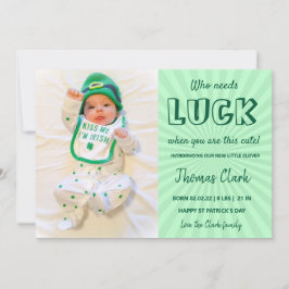 グリーン·セント·パトリックのベビー発表写真 シーズンカード