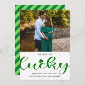 グリーン・セント・パトリックのベビー/妊娠の発表 シーズンカード (正面/裏面)