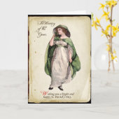 グリーン・セント・パトリック・デイ・カードの着用 カード (黄色い花)