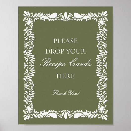 グリーン タラベラ タイル スペイン 共有 レシピ ブライダル ポスター (正面)