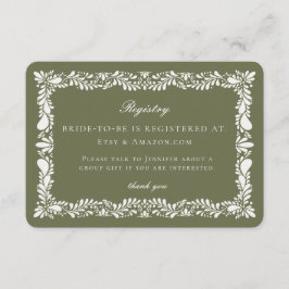 グリーン タラベラ タイル レジストリー カード インビテーション 挿入用