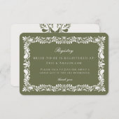 グリーン タラベラ タイル レジストリー カード インビテーション 挿入用 (正面/裏面)