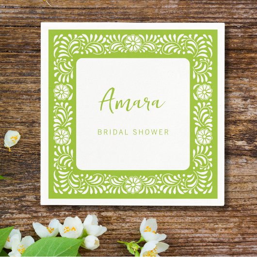 グリーン タラベラ ブライダル シャワー スタンダードカクテルナプキン