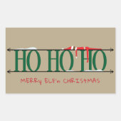 グリーン&タン小妖精や小人シェナニガン 長方形シール (正面)