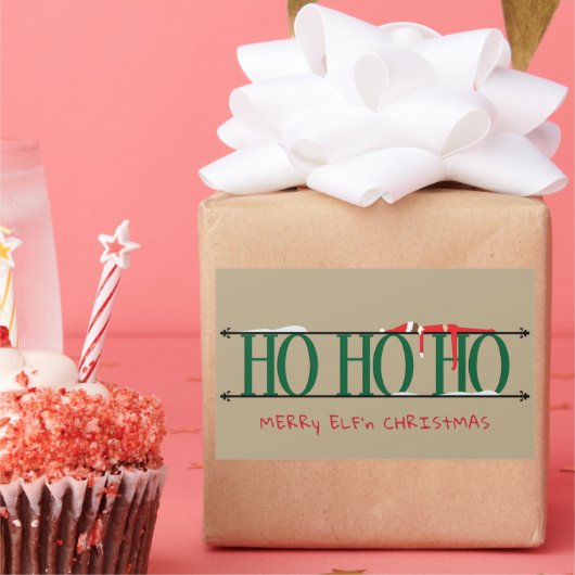 グリーン&タン小妖精や小人シェナニガン 長方形シール (パーティー)