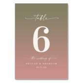グリーン&ダスティバラグラデーションピモノグラムのク結婚ス テーブルナンバー (正面)